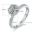 thumbnail image 3 of 1.00 Ct Moissanite - Engagement Ring - Diamond Double Halo Ring - Bridal Set - In 18K White Gold Plating Over Silver, 3 of 3