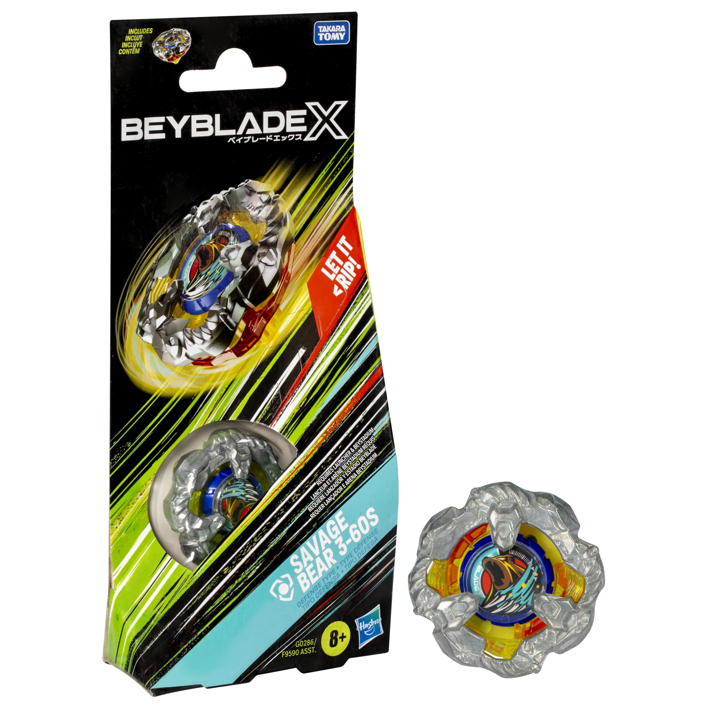 Beyblade X Savage Bear3 60S Booster Pack Set with Defense Type Battling Top Ages 8
