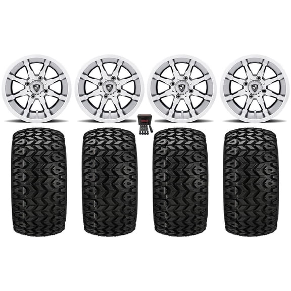 Fairway Alloys Shift 12" Wheels Machined 23" Sierra Sport Tires E-Z-GO &Club Car