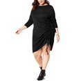 thumbnail image 4 of NY Collection Womens Ruched Sweater Dress, Green, Plus Size, 3X, 4 of 7