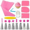 Miumaeov 14Pcs Cake Decorating Kit Tools DIY Baking Supplies Turntable Icing Nozzle Set