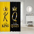 thumbnail image 2 of Manfei Monogrammed Queen King Shower Curtain 72Wx84L,Crown Pattern Bathroom Shower Curtain,Gold, 2 of 5