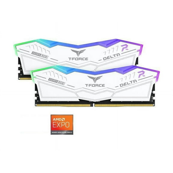 Team T-Force Delta RGB 32GB (2 x 16GB) 288-Pin PC RAM DDR5 6000 (PC5 48000) Desktop Memory Model FF4D532G6000HC30DC01