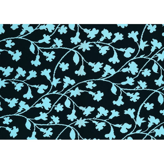 Ahgly Company Indoor Rectangle Oriental Light Blue Industrial Area Rugs, 2' x 3'