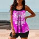 thumbnail image 5 of Modesto Trajes de Baño para las Mujeres Multicolor Patrón de Impresión, Pantalones Cortos de Cintura Alta Y Sling Top para la Playa, Piscina Y Regalos de Vacaciones, 5 of 6