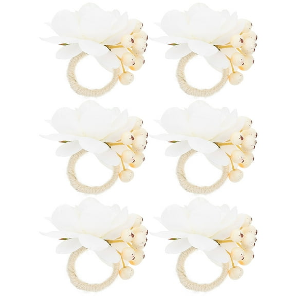 6 Pcs Napkin Ring Artificial Peach Blossom Rings Holder Ornament Sunflower Napkins