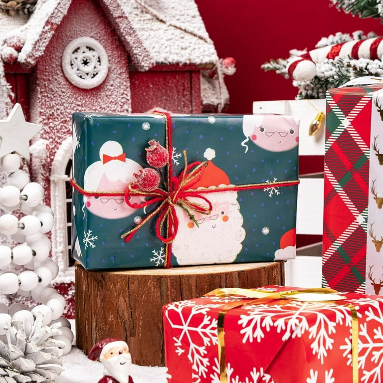 Retro Santa Holiday 20 x 27 Gift Wrap Sheets (Roll of 3) – Neighborly