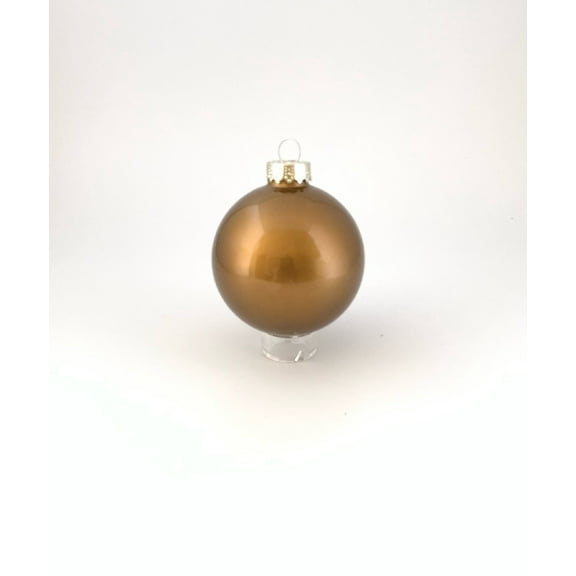 Whitehurst Small Matte Finish Glass Christmas Ball Ornaments - 2" (50mm) - Bronze - 28ct