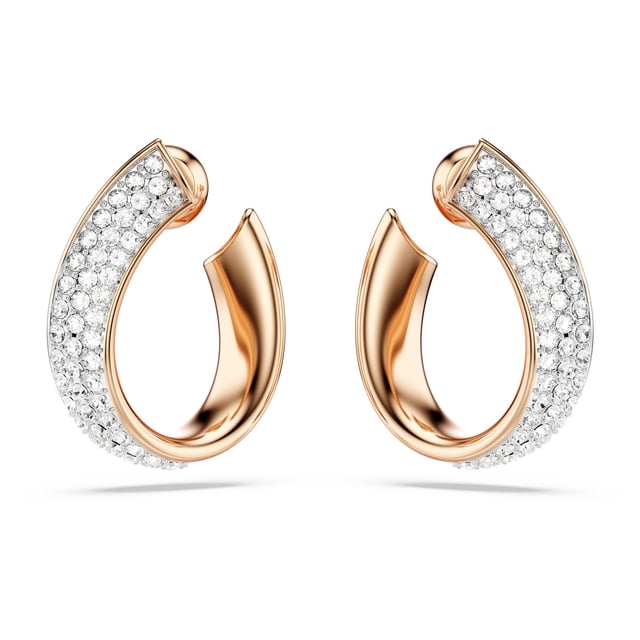 Pendientes tipo argolla Swarovski Exist pequeños con acabado en tono oro blanco