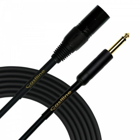 3 ft castline gold xlr male to 1/4 ts patch cable mogami neglex 2549