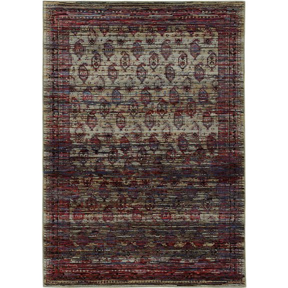 Moretti Glow Area Rug 7122D Multi Diamond Petals 6' 7" x 9' 6" Rectangle
