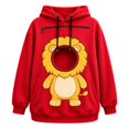 thumbnail image 6 of Pet Pouch Hoodie Sweatshirt for Women Men Long Sleeve Drawstring Oversized Pullover with Front Pet Pouch Cute Xmas Cartoon Animal Graphic Casual Wear for Cat Dog Lovers Watermelon Red L, 6 of 6