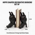 thumbnail image 3 of WWV Fun Acrobatic Hippo Bookends Set Heavy Duty Resin 10 Inch Tall Modern Sculptural Holder for Shelves Desk Home Office Decor Gift Surprise Gift for Family Friends 1 Pair, 3 of 7