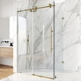 thumbnail image 2 of VIGO Elan E-Class 34 in. L x 46 in. W x 76 in. H Frameless Sliding Rectangle Shower Enclosure in Matte Gold with Clear Glass, 2 of 12