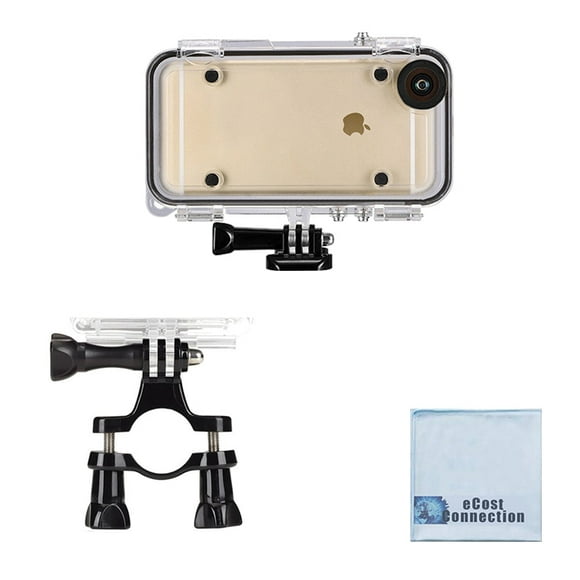 eCostConnection Étui Étanche Sports Extrêmes pour iPhone 6,6S + Guidon & Support de Tige de Selle pour Vélos + Chiffon en Microfibre