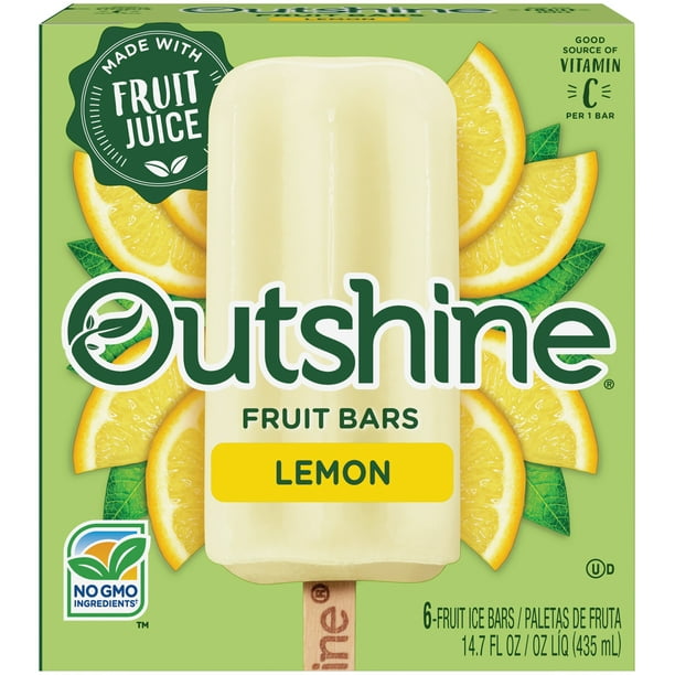 OUTSHINE Lemon Frozen Fruit Bars, 6 Ct. Box Gluten Free Non GMO