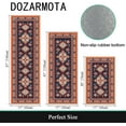 thumbnail image 2 of 3 Piece Boho Kitchen Decor Rug Set, Vintage Floral Bohemian Kitchen Floor Mats, Non Skid Washable Kitchen Runner Carpet 17 "x30+17 "x47+17 "x57 Blue, 2 of 5