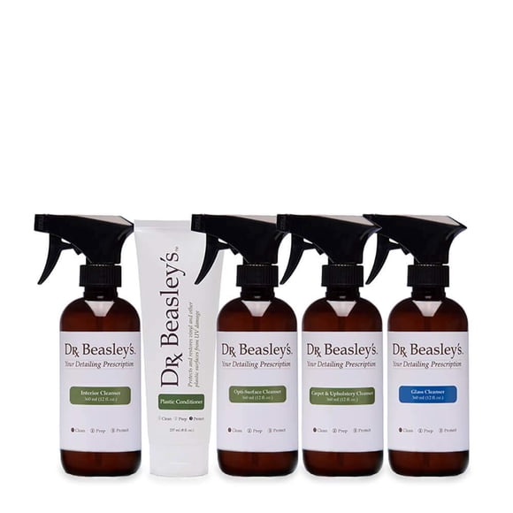 Dr. Beasley's IK13A Complete Interior Detailing Prescription with Accessories- Cleans and Protects Car Interiors, 1-2 Months Durability