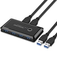 thumbnail image 1 of 2-In-4-Out KVM for Keyboard, Mouse, Printer, Scanner & More with Dual A-A Cables for USB Devices & External Drives 2-PCs USB 3.0 Switch, 1 of 6