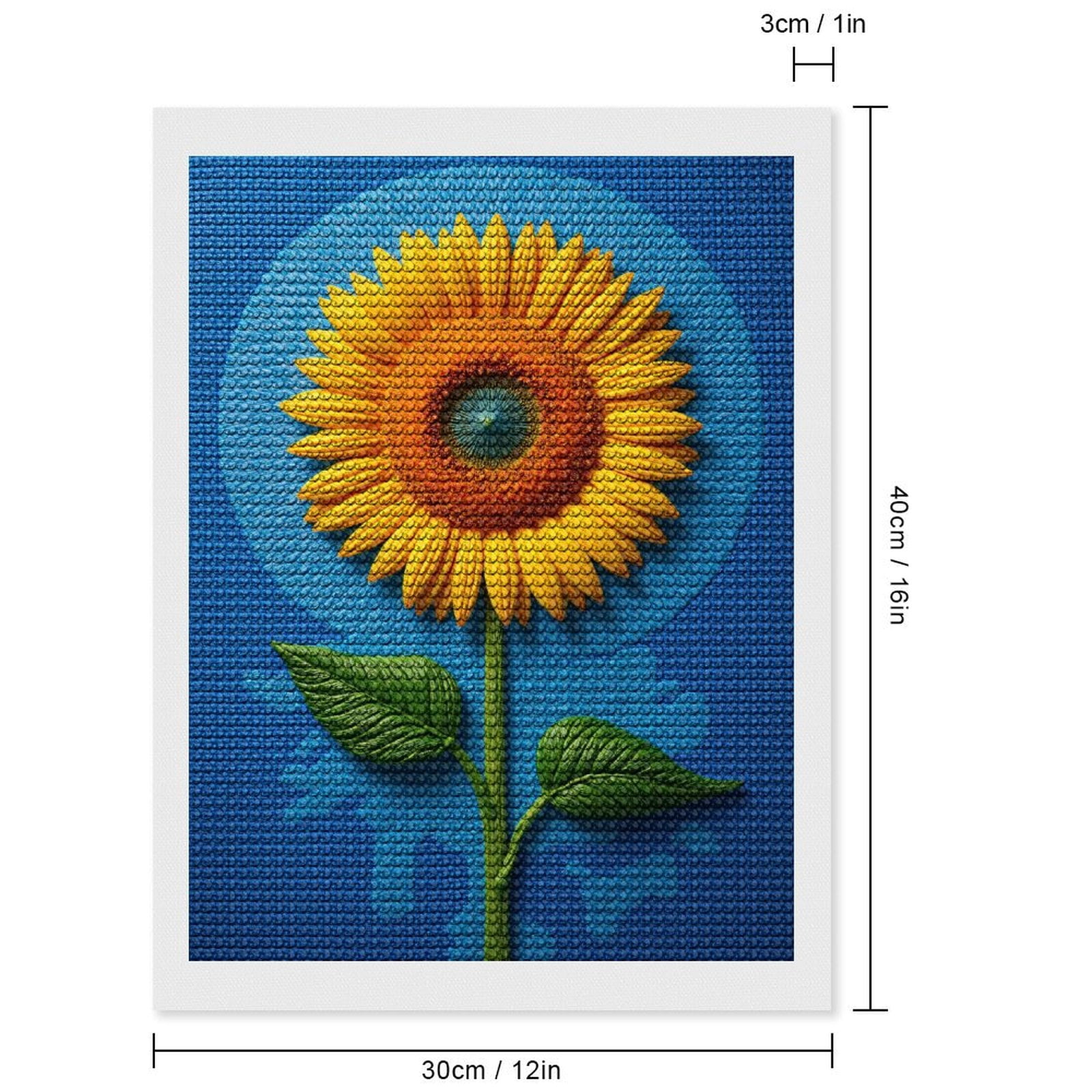 Diamond Art Kits for Adults, Sunflower Blue Canvas Art 5D Diamond Painting Kits for Adults Beginners, DIY Full Drill Diamond Painting, Gem Art and Crafts 12x16