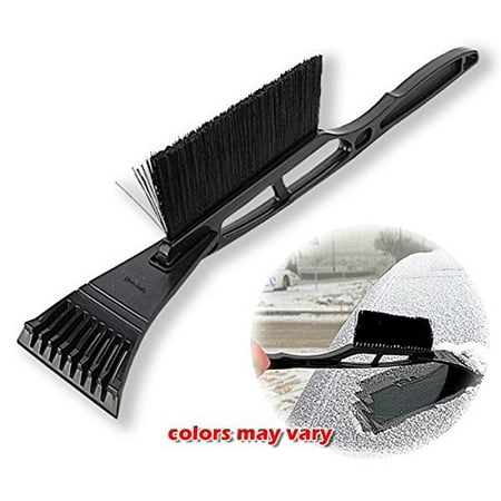 Zento Deals 2 in 1 Winter Snow or Ice Scraper with sturdy bristles and Removable bucket –Vehicle Windshield Snow (Best Windshield Ice Scraper)