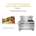 thumbnail image 4 of Heavy Duty 60’’Gas 4 Burner Range With 36’’ Griddle and 2 Standard Ovens - Kitma Natural Gas Cooking Performance Group for Kitchen Restaurant, 229,000 BTU, 4 of 5