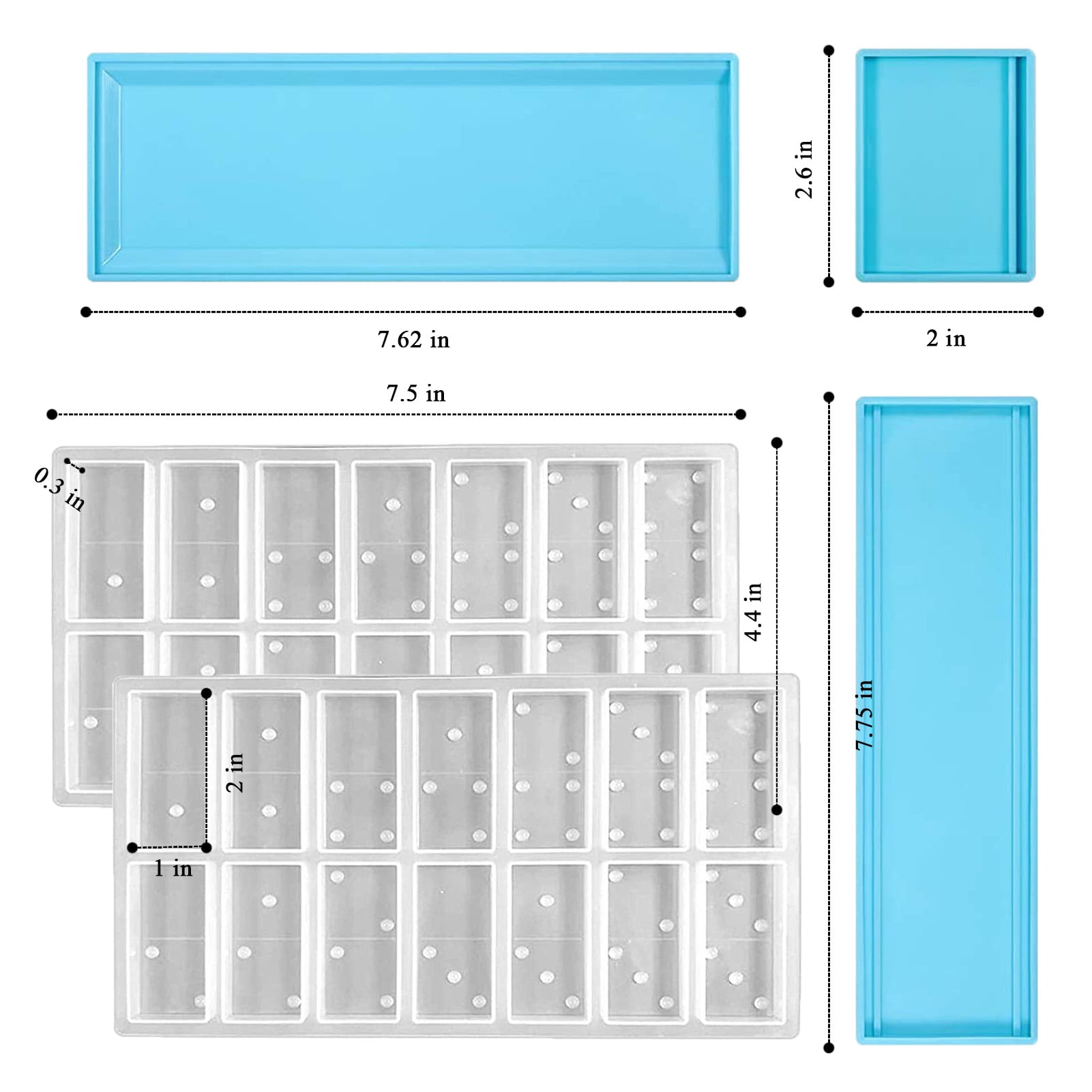 Domino Epoxy Resin Mold Set for DIY Storage Boxes and Resin Crafts