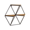 thumbnail image 1 of 22" Black and Brown Unique Bannes Two Tier Triangular Floating Shelf, 1 of 4