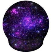 RICHEN Memory Foam Mouse Pad with Wrist Support,Ergonomic Mouse Pad with Wrist Rest,Non-Slip Rubber Base for Computer Laptop & Mac,Lightweight Rest for Home,Office & Travel (Purple Starry)