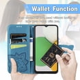 thumbnail image 6 of Wallet Case for Samsung Galaxy A03 Core (Not A03), 3D Butterfly Flower PU Leather with Credit Card Slots Holder Folio Phone Cover Case for Samsung Galaxy A03 Core Rhinestone Blue, 6 of 14