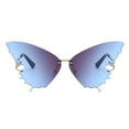 thumbnail image 2 of Cat Eyes Sunglasses for Women Oversized Fashion Vintage Butterfly Eyewear 400 Gradient Blue, 2 of 7
