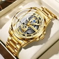 thumbnail image 2 of Reloj de Cuarzo Esqueleto para Hombre Caja de 42 Mm Correa de Acero Inoxidable Dorado Luminoso 30 M Impermeable Reloj de Pulsera Deportivo de Negocios, 2 of 7