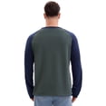 thumbnail image 3 of DARING DIVA Men's Long Sleeve Color Block Casual Raglan T-Shirt S Gray Blue, 3 of 7