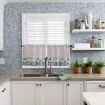 thumbnail image 6 of Fall White Pumpkin Kitchen Curtains and Valances Set, Rod Pocket Curtains Tier Farmhouse Window Curtains 24 Inch Length, Thanksgiving Vintage Flowers Purple Check 3 Piece Kitchen Curtains Set, 6 of 6