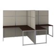 thumbnail image 1 of BBF Easy Office Collection - Ensemble de Table avec 2 Bureaux, 2 Retours de Bureau - en Forme de L - Cerisier Moka, 1 of 9