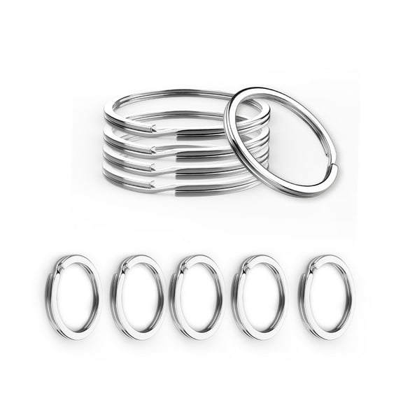 STEEL HAWK Hard 304 Stainless Steel Key Chain, Key Holder, Key Ring Split Ring Set for Keys and Accessories (5 Large & 5 Small)