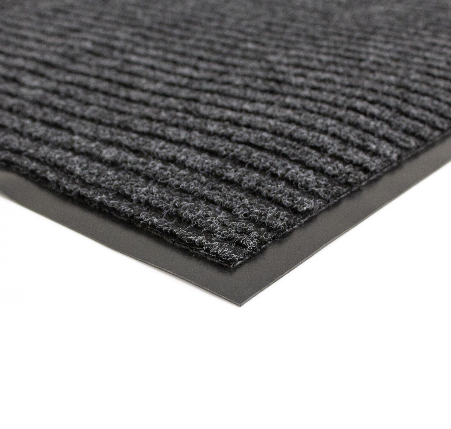 Mainstays 3 ft. x 4 ft. Platinum Needlepunch Charcoal Doormat with Vinyl Backing, 3-ft x 4-ft Indoor/Outdoor