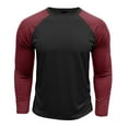 thumbnail image 6 of Dagegui Mens Raglan Long Sleeve Shirts Crewneck Baseball T-Shirts Trendy Color Block Tees Outdoor Athletic Pullover Tops Black XL, 6 of 6