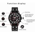 thumbnail image 6 of Mens Chronograph Waterproof Sports Analog Quartz Silicone Band Fashion Wrist Watch for Men, 6 of 7