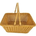 thumbnail image 4 of 16"Poly Wicker storage Baskets,Handmade Woven Basket Harvest Basket Wicker Storage Basket for Picnic, Easter, Organizing, Gathering Vegetables(16" x 12") Brown, 4 of 8