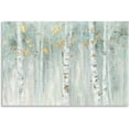 thumbnail image 3 of HFDF Birch Tree Canvas Wall Art with Gold Foil Abstract Forest Paintings with Textured Green Landscape Pictures for Living Room Bedroom Bathroom Decor 14x11inch Framed, 3 of 6