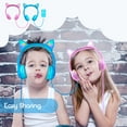 thumbnail image 5 of Olyre Cat Ear Kids Headphones Wired with Microphone,Safe 85db Volume Limited Children Headphones with RGB Dynamic Lighting and Share Function for Boys Girls for Kids Tablet Laptop Blue, 5 of 7
