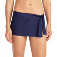 thumbnail image 1 of Conjunto de parte inferior de natación de 2 piezas para mujer, elegante y elegante, color puro, falda de natación, conjunto de parte inferior de bikini para fiesta en la playa, azul oscuro S, 1 of 4