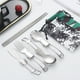 thumbnail image 1 of Stainless Steel Folding Utensil Set | Portable Tableware for Camping Picnic Outdoor | 4 Spoons + 1 Chopsticks + Storage Bag | Compact Lightweight | Durable Rust-Resistant | 6 Piece, 1 of 6