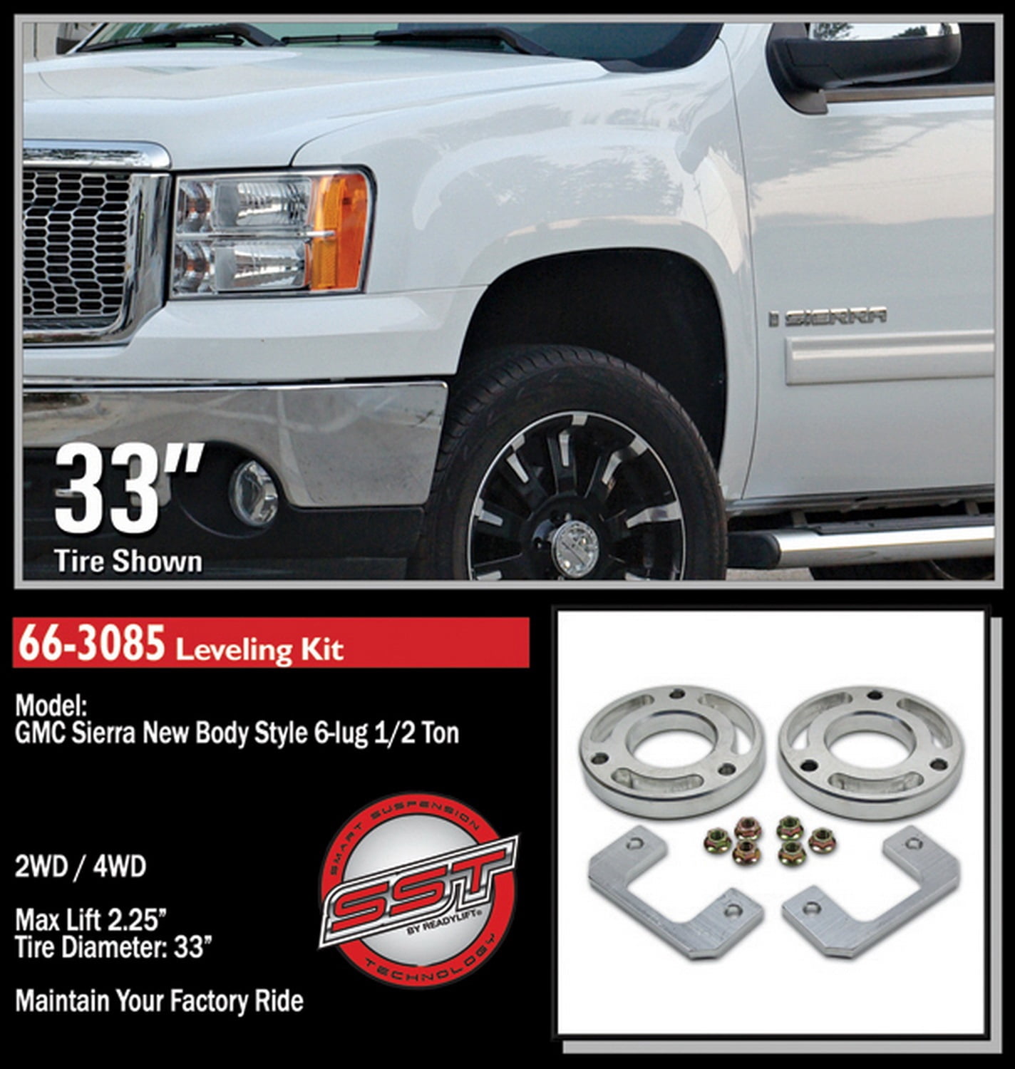 ReadyLift 66-3085 Front Leveling Kit Fits select: 2007-2018 CHEVROLET SILVERADO, 2007-2018 CHEVROLET TAHOE