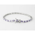 thumbnail image 3 of Amethyst& Diamond Womens Tennis Bracelet 14K White Gold Plated, 3 of 4