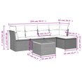 thumbnail image 2 of vidaXL 6 Piece Garden Sofa Set with Cushions Beige Poly Rattan, 2 of 5