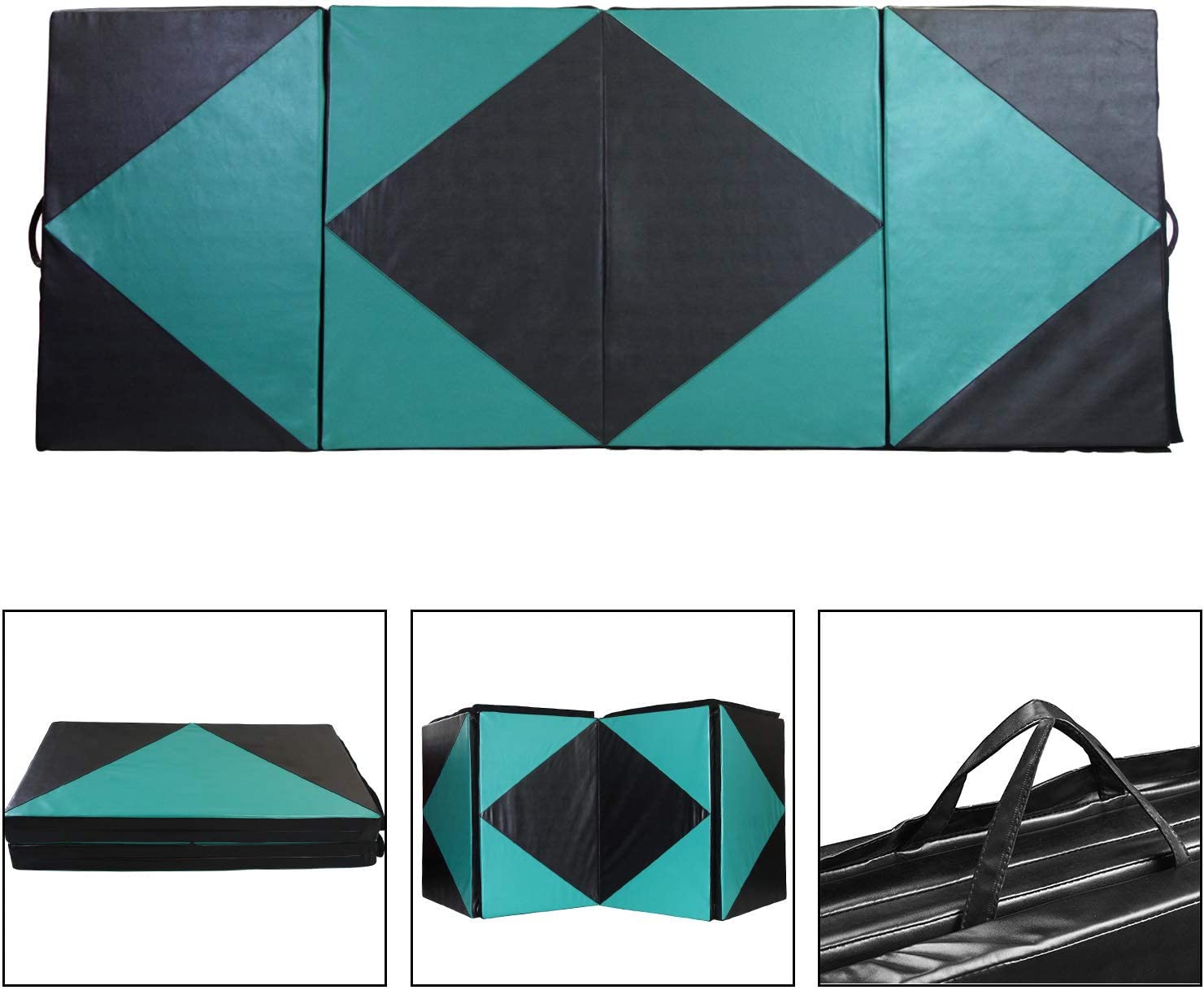 ZENOVA Gymnastics Mat 4x8x2 Folding Tumbling Mat Exercise Mat for Home