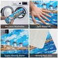 thumbnail image 3 of Pofeuu Greek Island Windmills Painting Print Flannel Doormats Rug16"x24"Rug Washable Doormats Indoor Outdoor Rugs for Layered Front Door Mats, Porch, Kitchen, Entryway, 3 of 7
