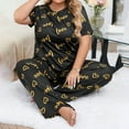 thumbnail image 4 of WCJM Full Slip Women's Plus Size 2 Piece Pajama Set Printed Short Sleeve T Shirt and Pants Pj Set Sets, 4 of 6